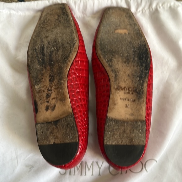 Jimmy Choo Mirele Flat Croc Embossed Leather 36 - Picture 5 of 6
